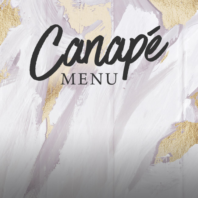 Canapé menu at The Golden Heart